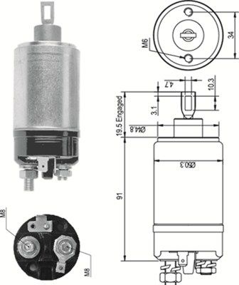 MAGNETI MARELLI Тяговое реле, стартер 940113050087